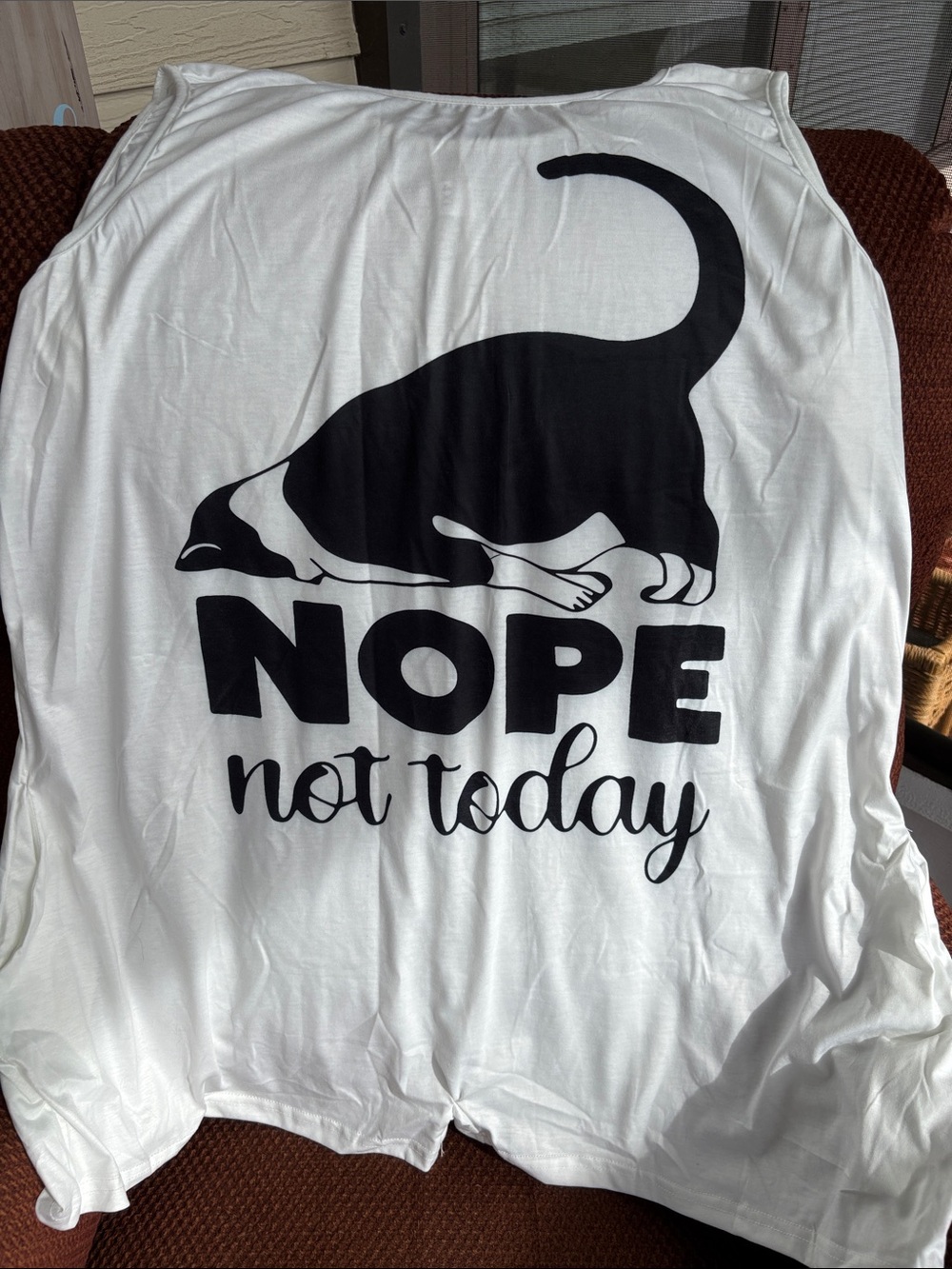 White Cat Graphic Romper - NOPE Not Today. Brand new. 4X but runs small